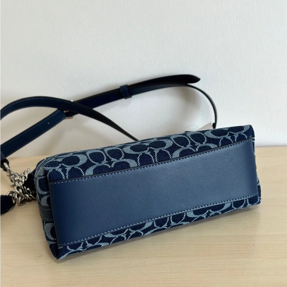 Coach Denim Juliet Bag Blue Shoulder Crossbody - Picture 3 of 9